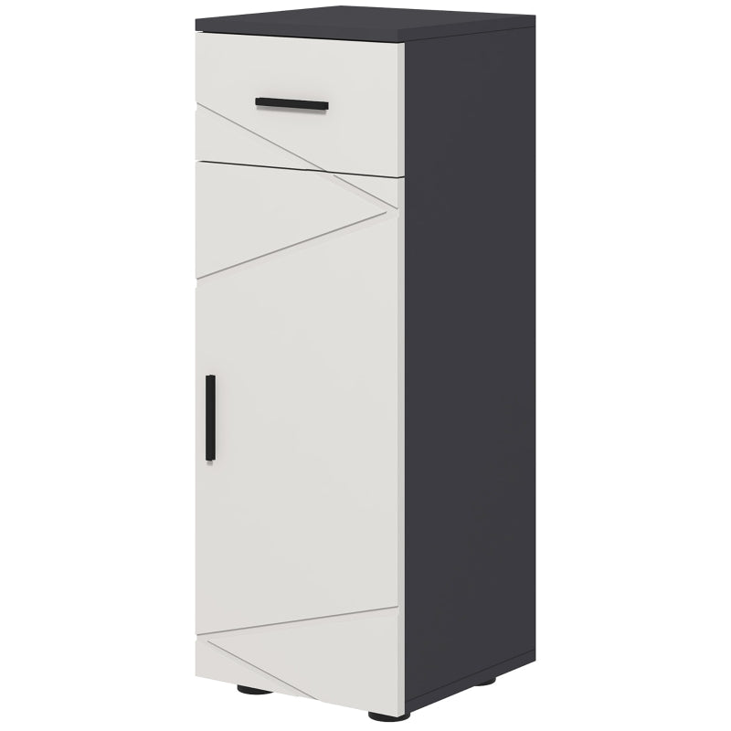 kleankin Bathroom Cabinet with Drawer, Adjustable Shelves, Gray