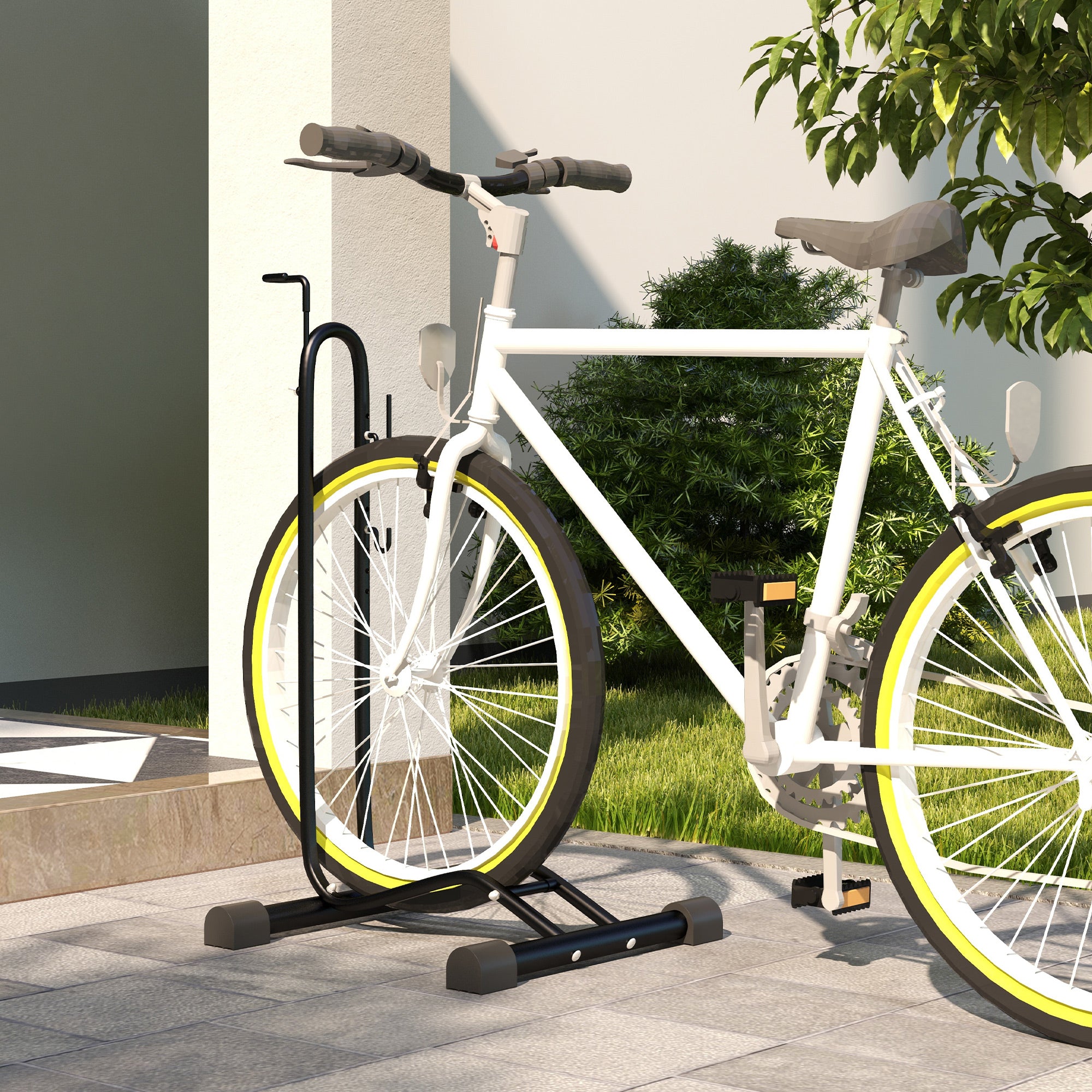 Bicycle Stand, Vertical Horizontal Weatherproof, Metal