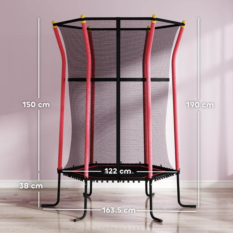 Kids Trampoline Mini Bouncer with Safety Net, Red