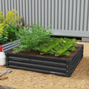 Raised Garden Bed Box, 432L Square with Weatherized Steel Frame, Grey