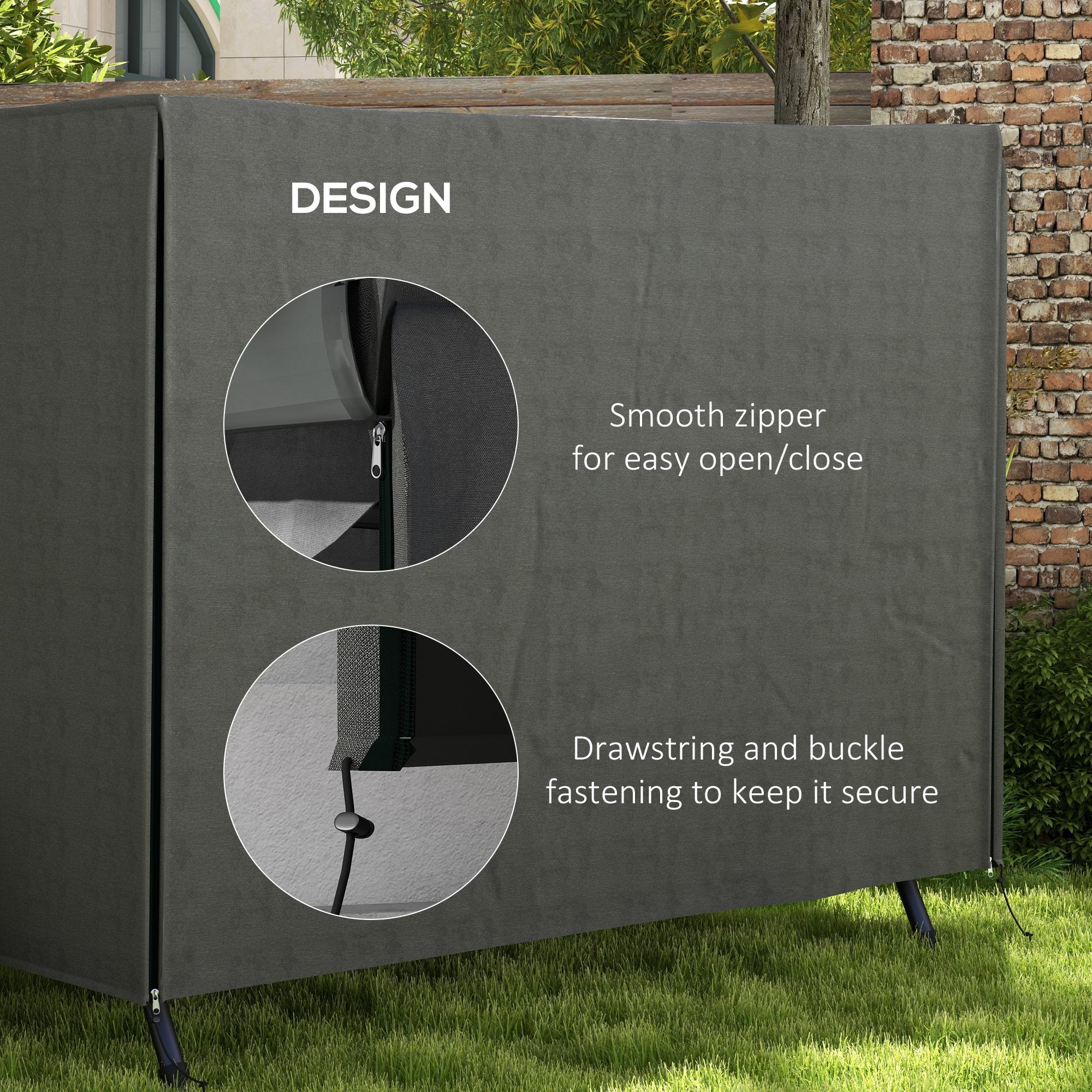 Three-Seater Swing Chair Protective Cover 205 x 124cm, Dark Grey