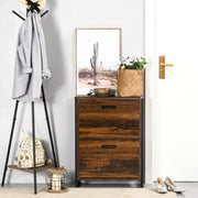 12-Shoe Two-Door Storage Cabinet Wood-Effect