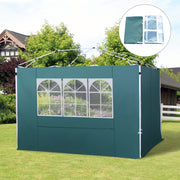 Gazebo Side Panel Wall with Window, 3 Meters, Dark Green
