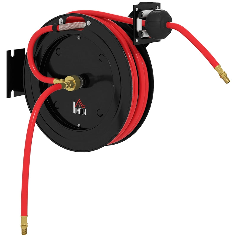 Wall-mounted Garden Hose Reel, Automatic Retraction, 15+1m, Metal