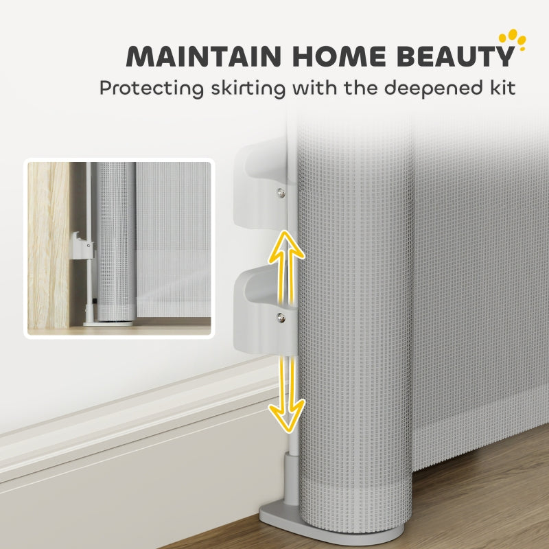 Retractable Stair Gate, Extends Up to 140 cm Wide, Grey