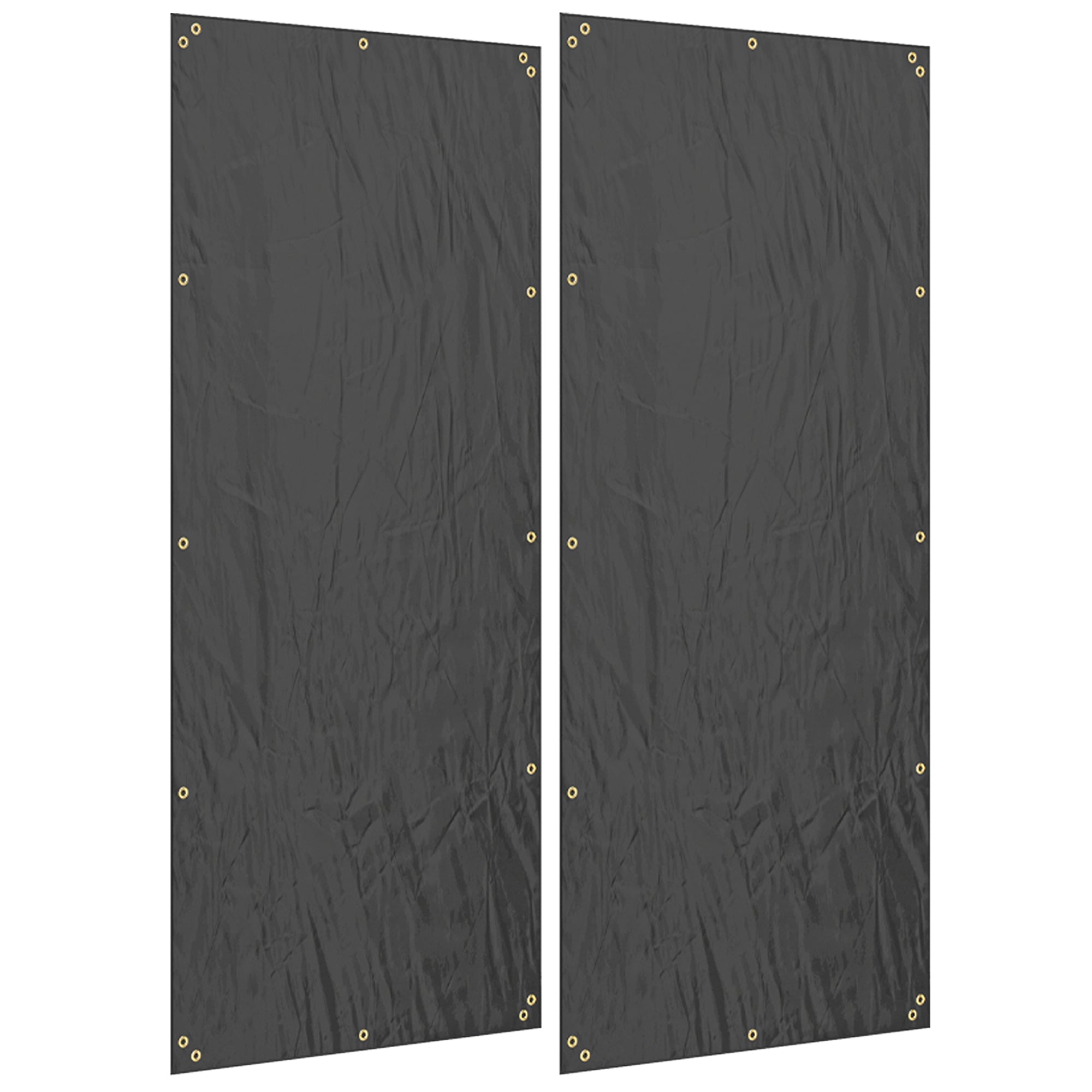 Firewood Rack Covers, Set of 2, Waterproof 600D Oxford, Black