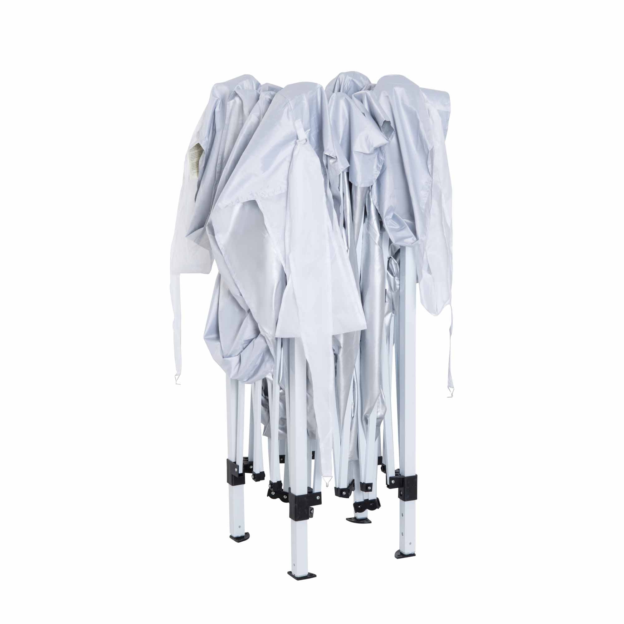 Pop-Up Folding Pavilion 2.95x2.95m UV Protection Steel and Oxford Fabric, White