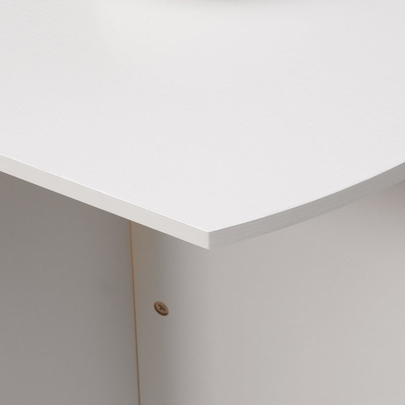 Four-Person Dining Table Drop Leaf - White