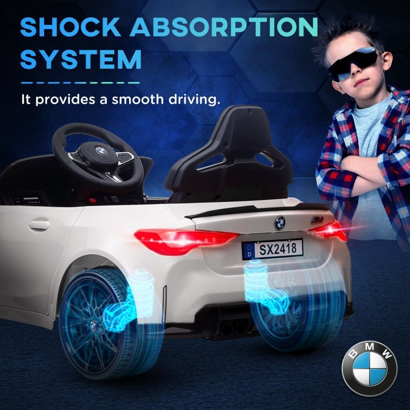 BMW Kids Car 12V with Remote Control, LED Lights, White