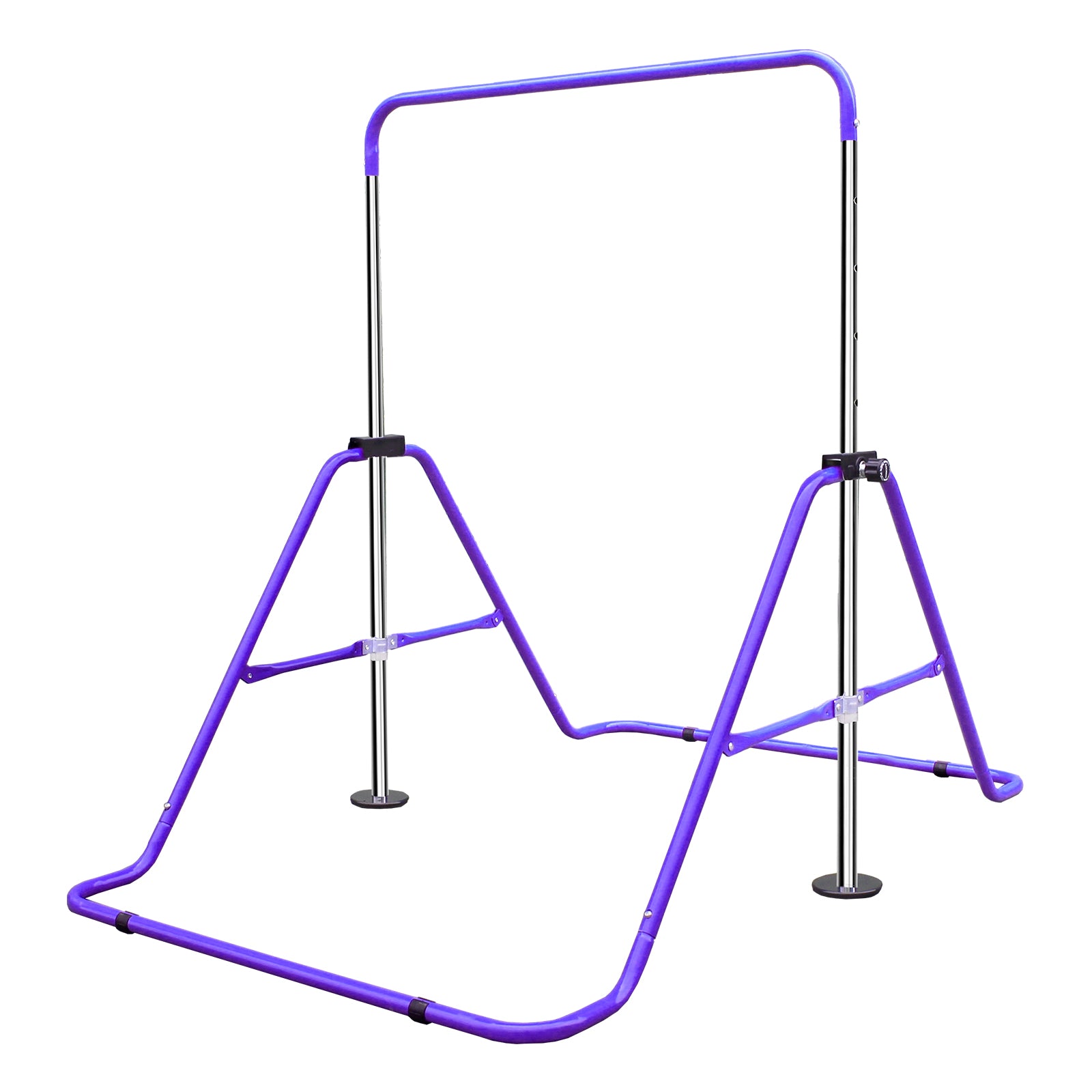 Expandable Gymnastics Bar, Height Adjustable Folding Junior Training, Purple