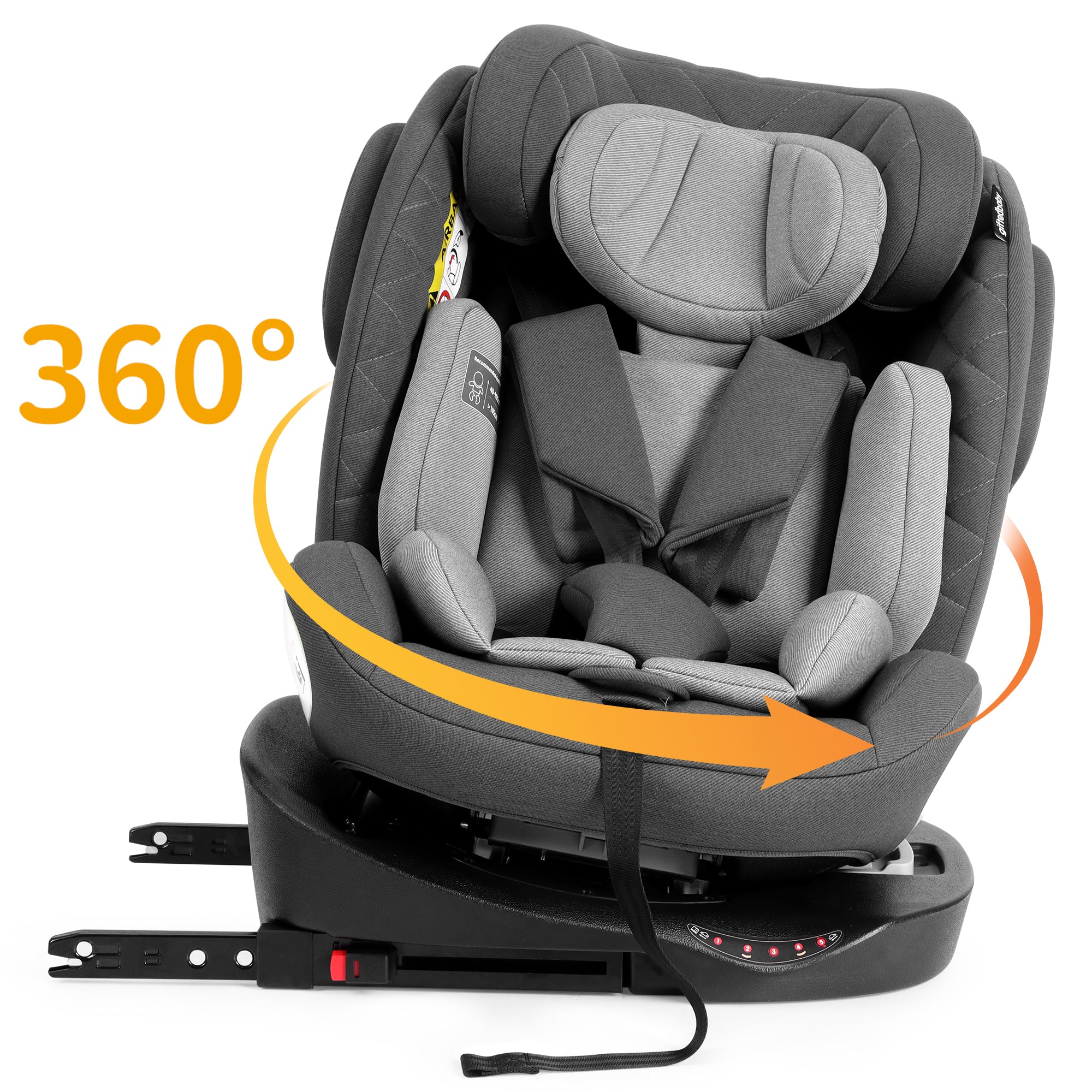 Child Car Seat 360° Rotating i-Size ISOFIX 40-150cm (0-36kg) Grey