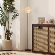 Floor Lamp Moon-Shade, Foot Switch, 3 Color Temperatures, Metal Black