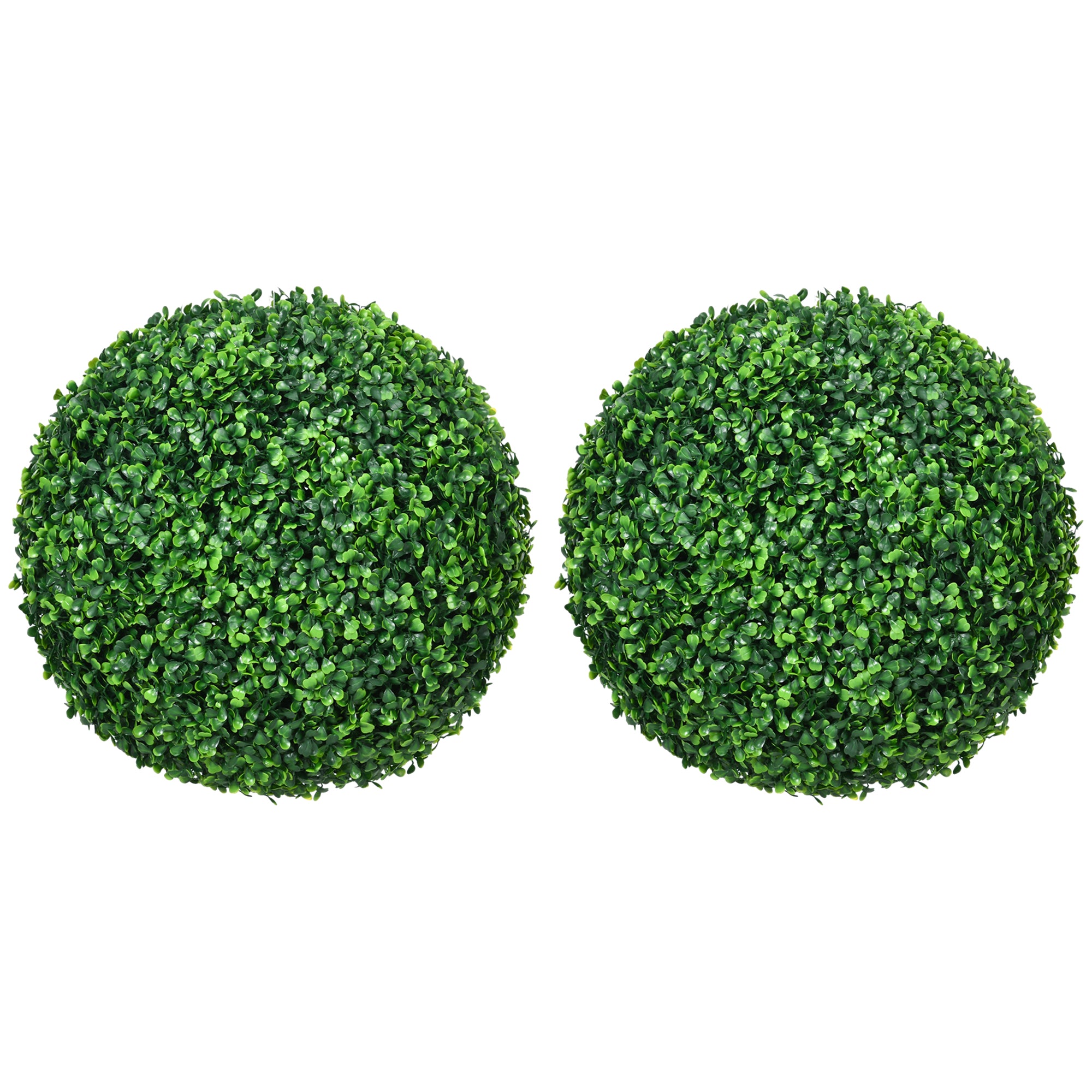 Boxwood Ball Set 2 Artificial Plants UV Protection Indoor/Outdoor, Green