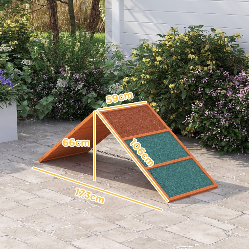Agility Dog Ramp, Foldable, Adjustable Height, Non-Slip, Fir Wood