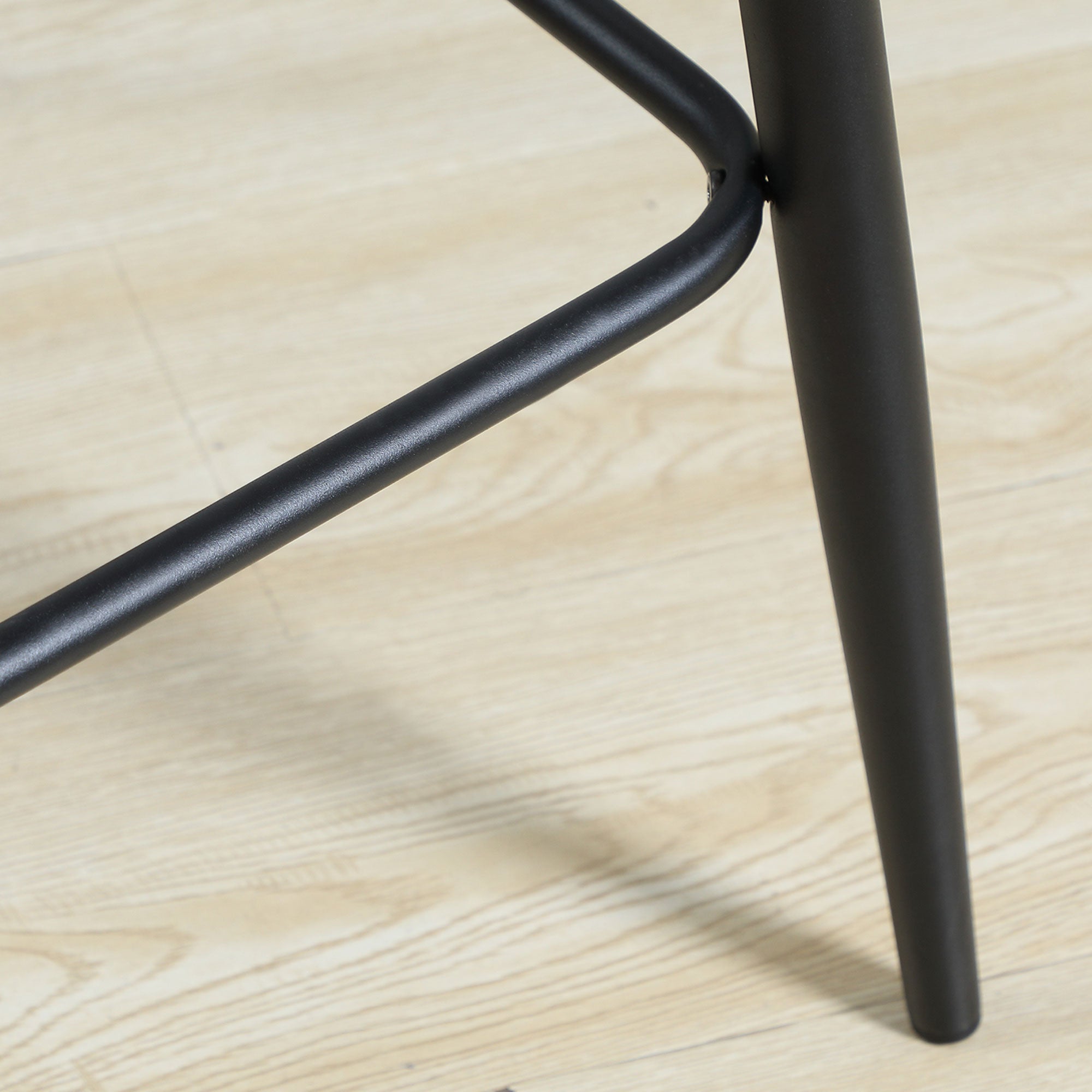 Bar Stools Set of 2 Modern Design Velvet Upholstery Steel Legs, Grey