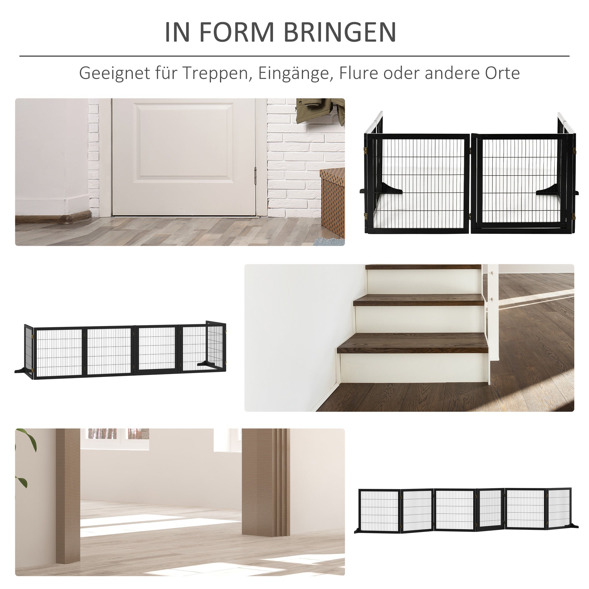 Dog Gate, Bidirectional Folding, Pinewood