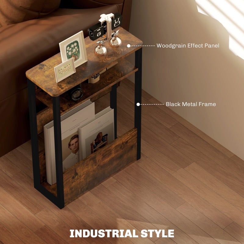 Industrial-Style Side Table Black/Brown