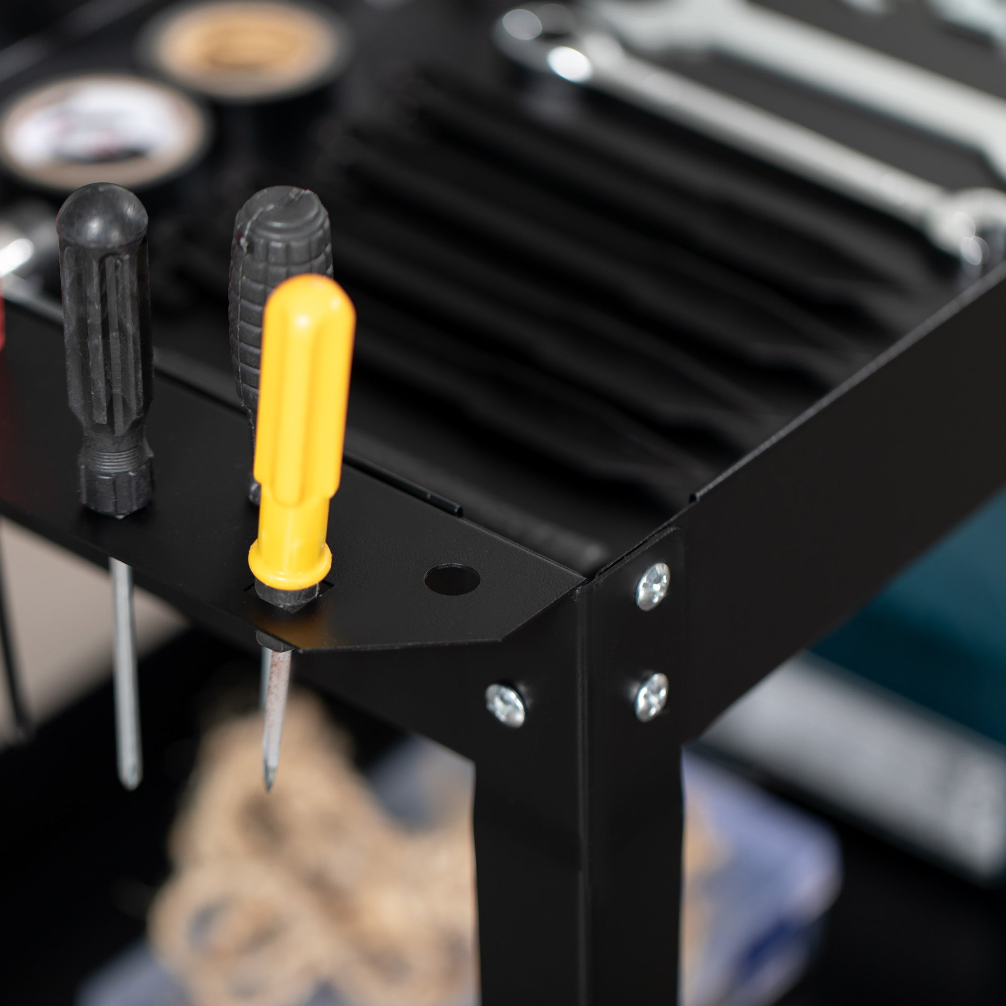 DURHAND Workshop Trolley, 3 Shelves, 150 kg, Black Steel