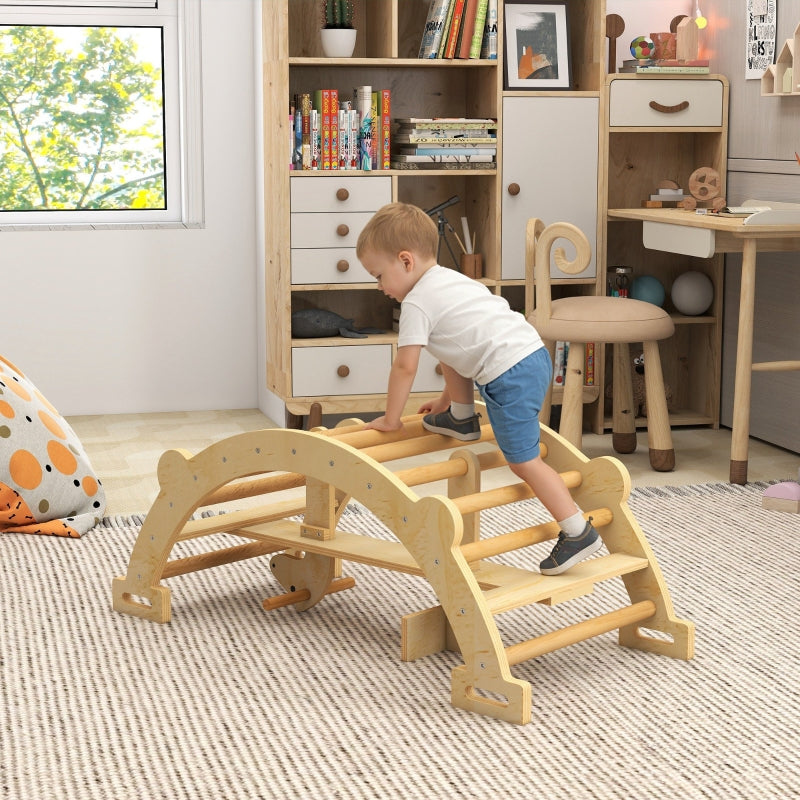 Montessori Indoor Climbing Frame 2-in-1 Arch - Natural Wood