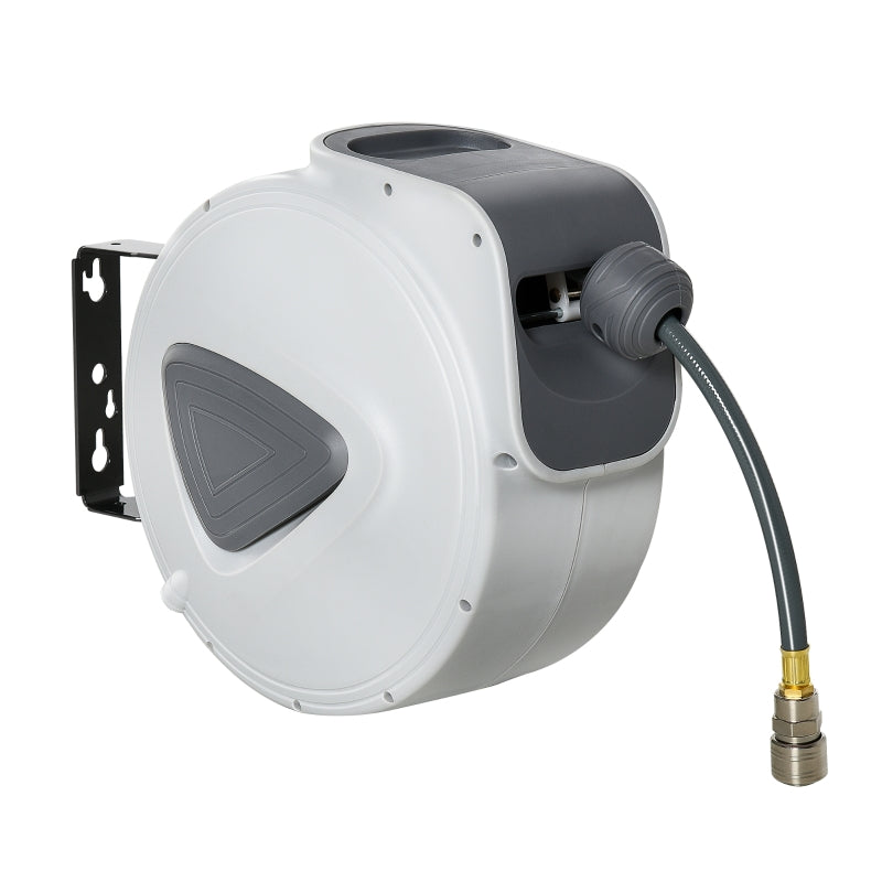 Retractable Air Hose Reel 10m Auto Rewind Wall Mount, PP Plastic