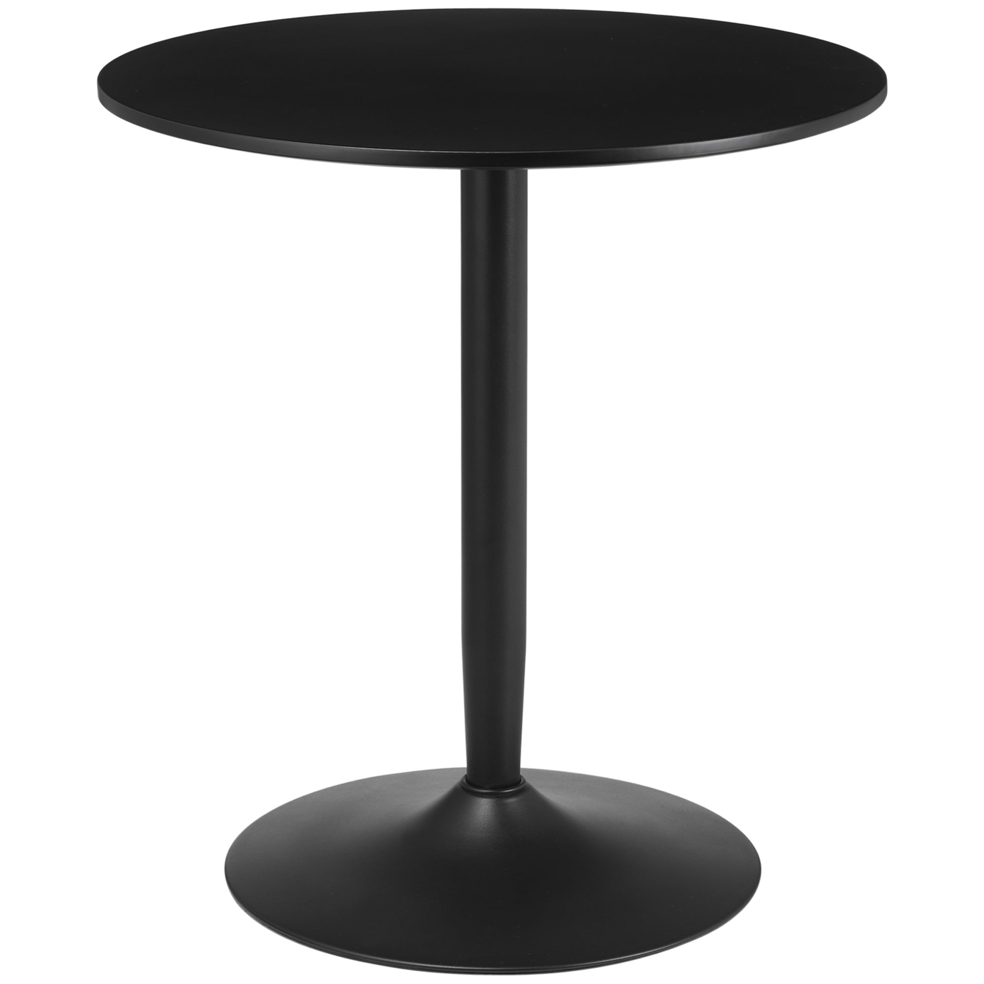 Round Dining Table for 2, Modern Steel Legs Small Spaces