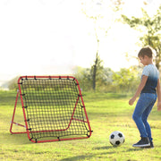 Football rebounder wall and net 96 x 80 x 96 cm adjustable angle red-black