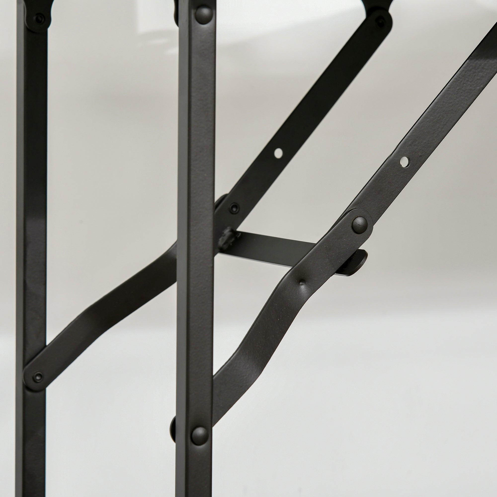 Kitchen Trolley with Folding Table Top, 2 Trays, Wheels, and Adjustable Foot Pads, Metal