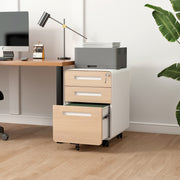 Mobile File Cabinet, 3 Drawer Under Desk Storage Legal/A4 Anti-Tilt Steel, White
