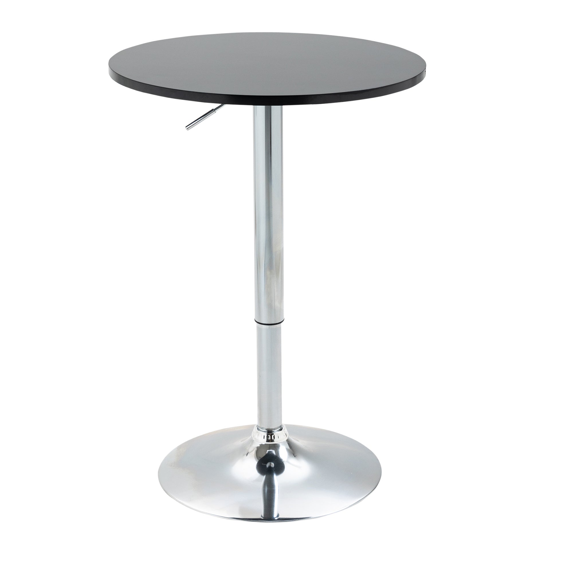 Round Bar Table Height Adjustable Swivel Steel Black