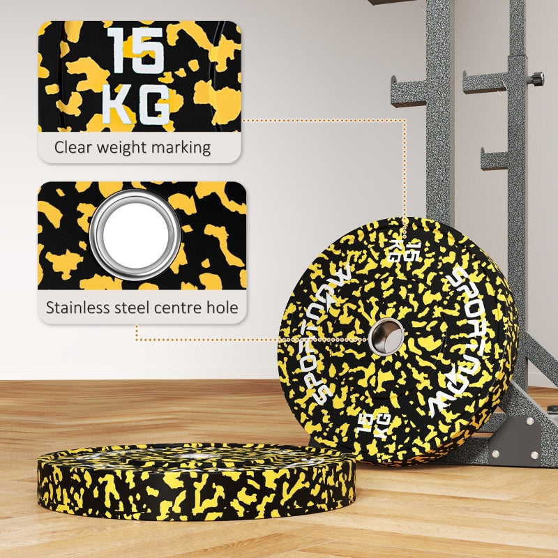 Olympic Weight Plates, 2 x 15KG, 5cm Holes, for Weight Lifting