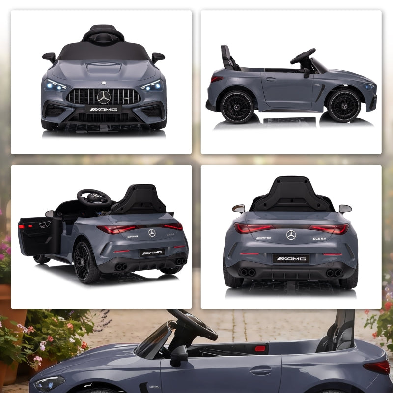Children's Electric Car Mercedes Design 12V Motor with Remote Control and LED Lights, Grey