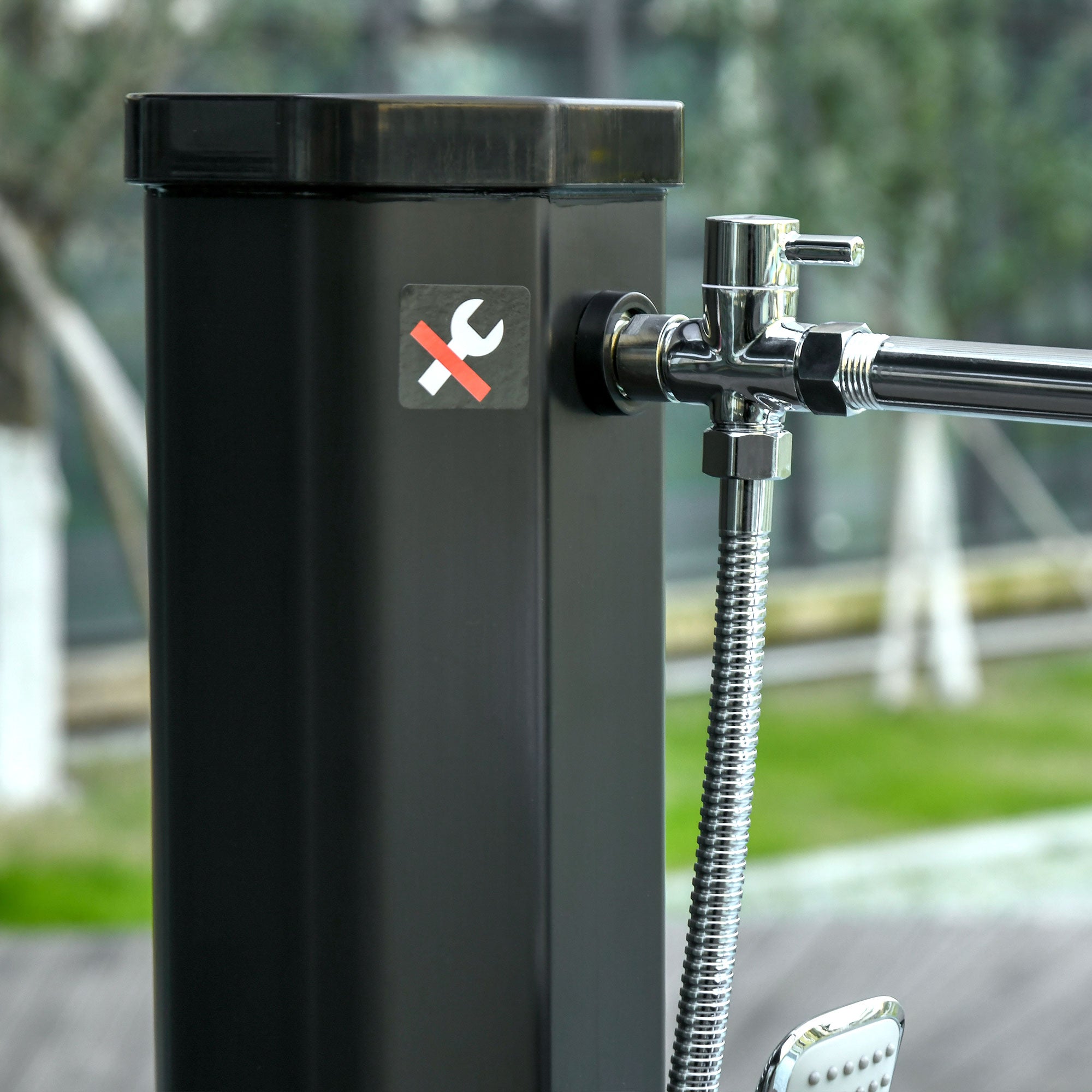 Solar Shower 35L Camping Pool Tap Rain Head Black