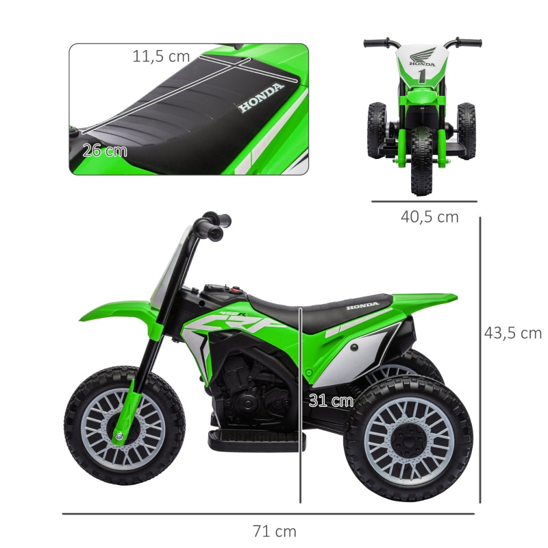 Honda electric children's motorcycle, 3 km/h, sound effects, for 18-36 months, green