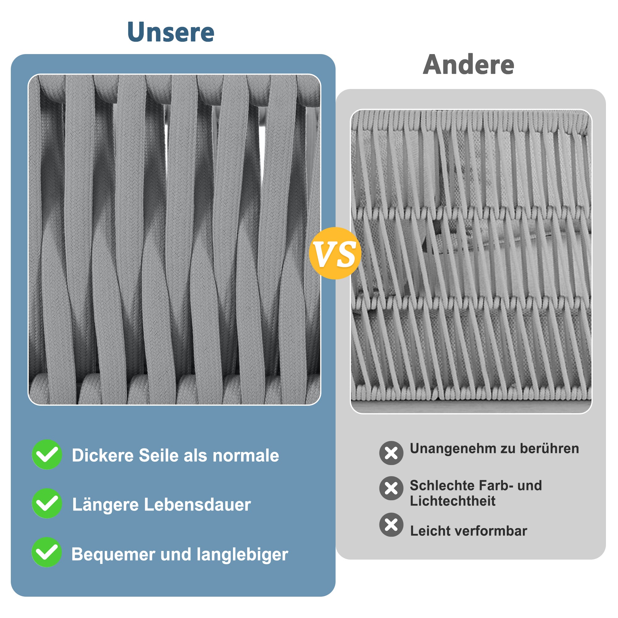 Outdoor Sofa Set 5-Seater Adjustable Feet Rustproof Metal Frame - Grey