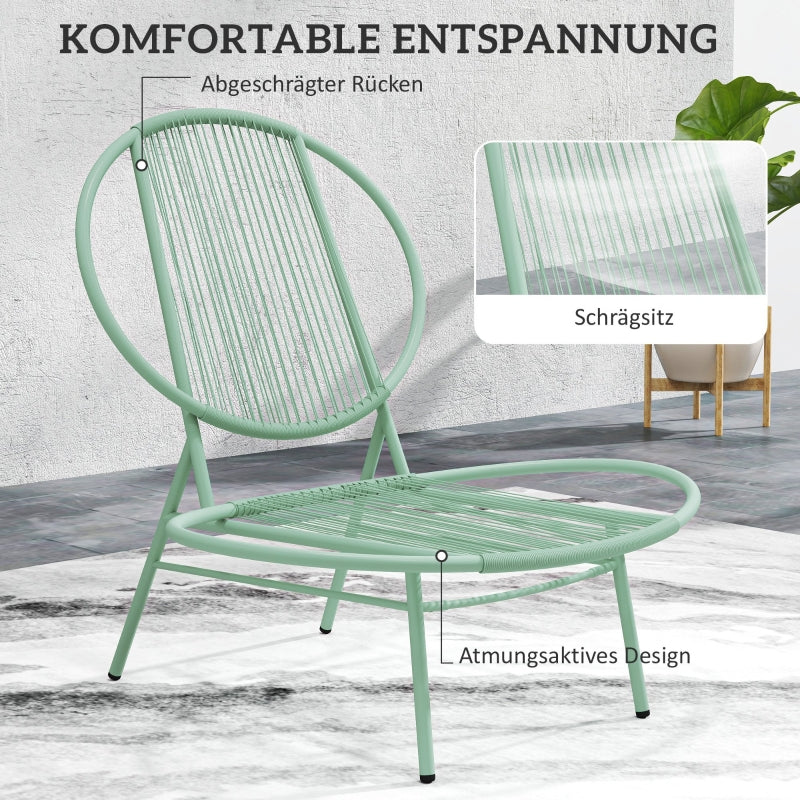 Bistro Set 3-piece Weatherproof Garden Furniture Steel Green