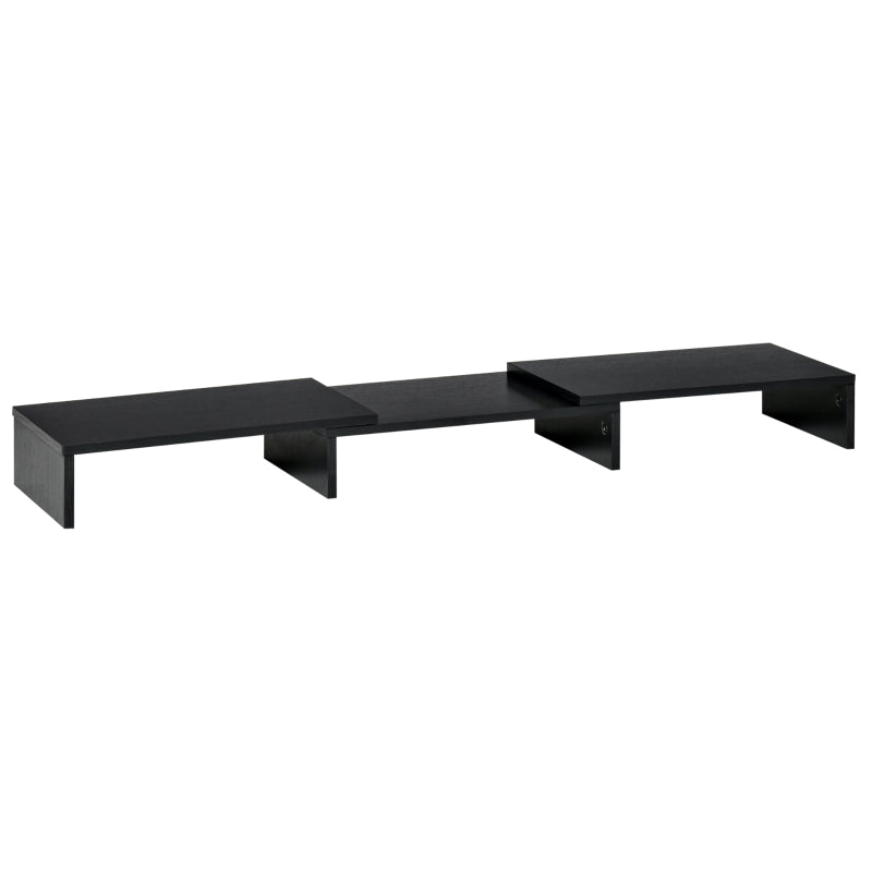 Dual Monitor Stand Riser, Adjustable Length and Angle, Black