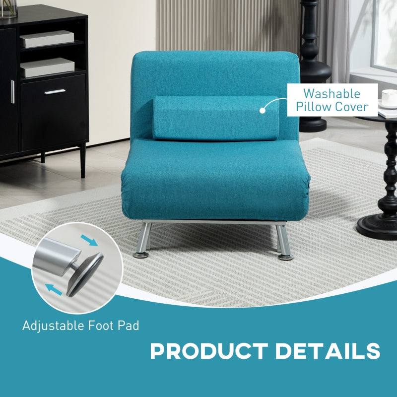 Single Sleeper Chair - Linen-Feel, Dark Blue