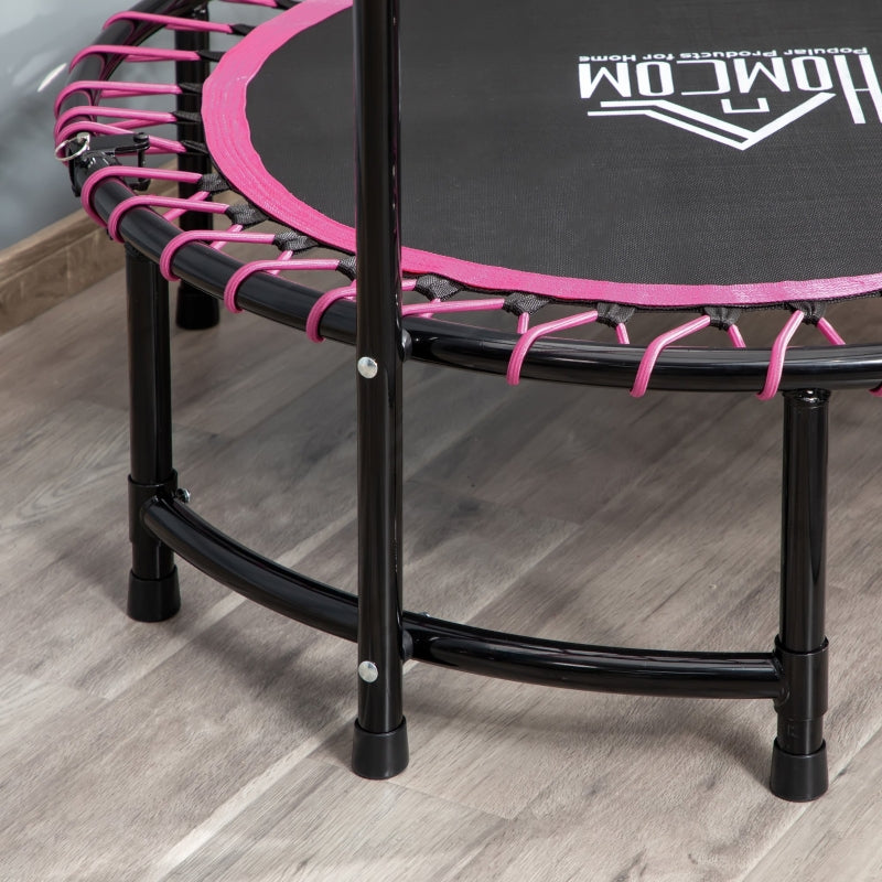 Mini Trampoline with Adjustable Handle, Round Steel Frame, Pink