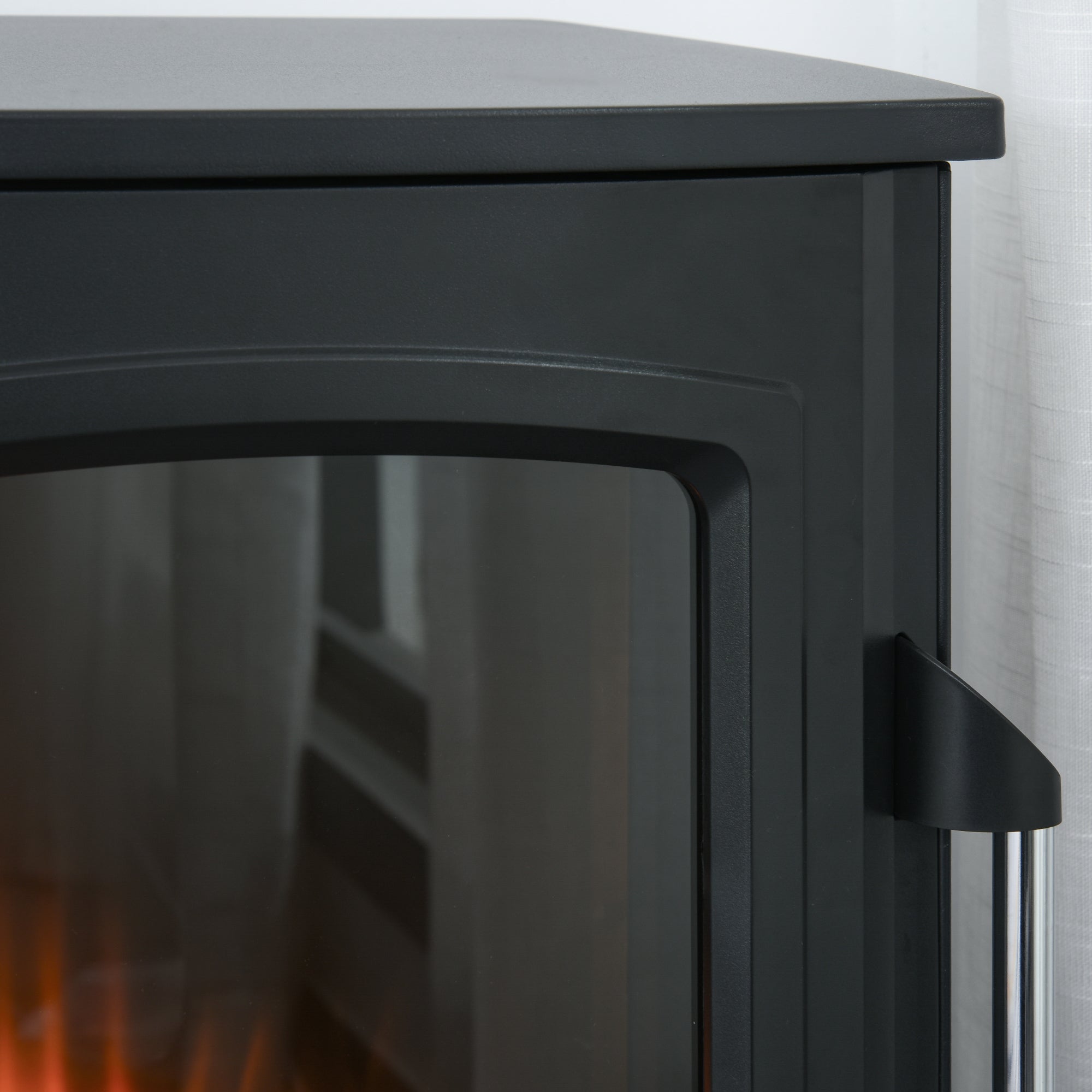 Electric Fireplace, Realistic Flame Effect, Thermostat, Black