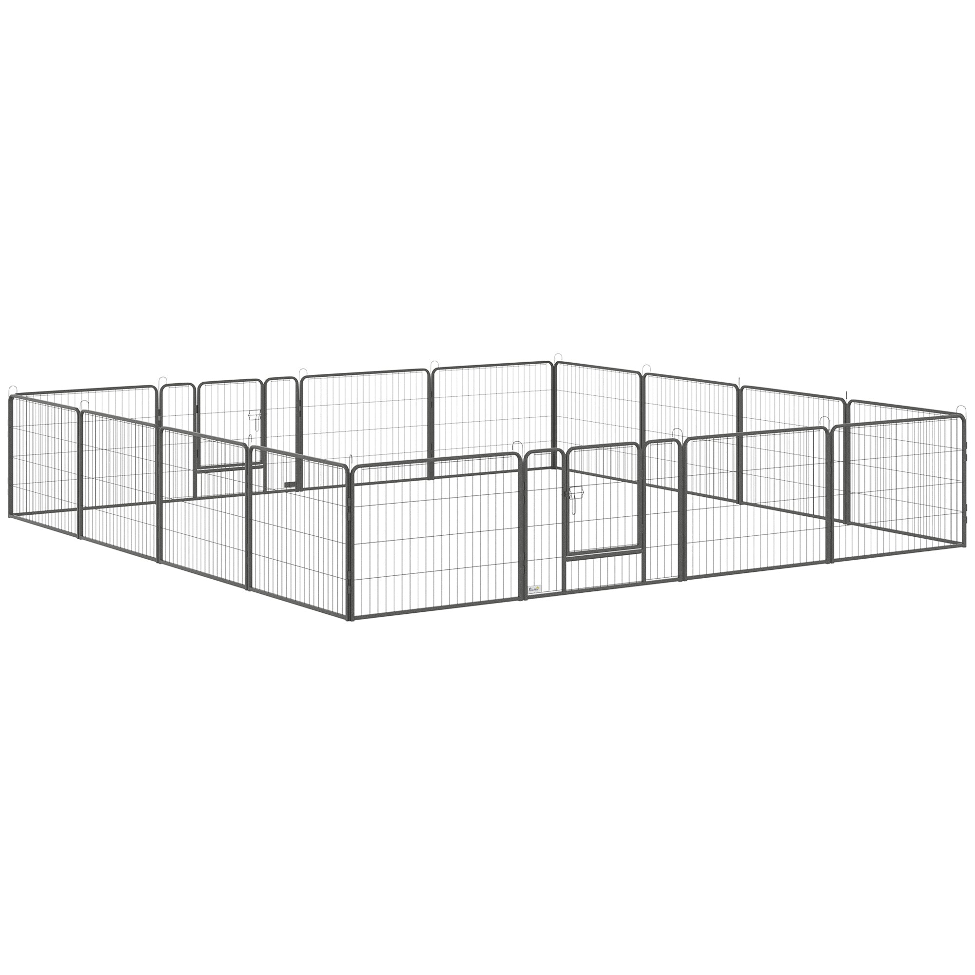 Puppy Playpen, 60cm 16 Sections 2 Doors, Steel