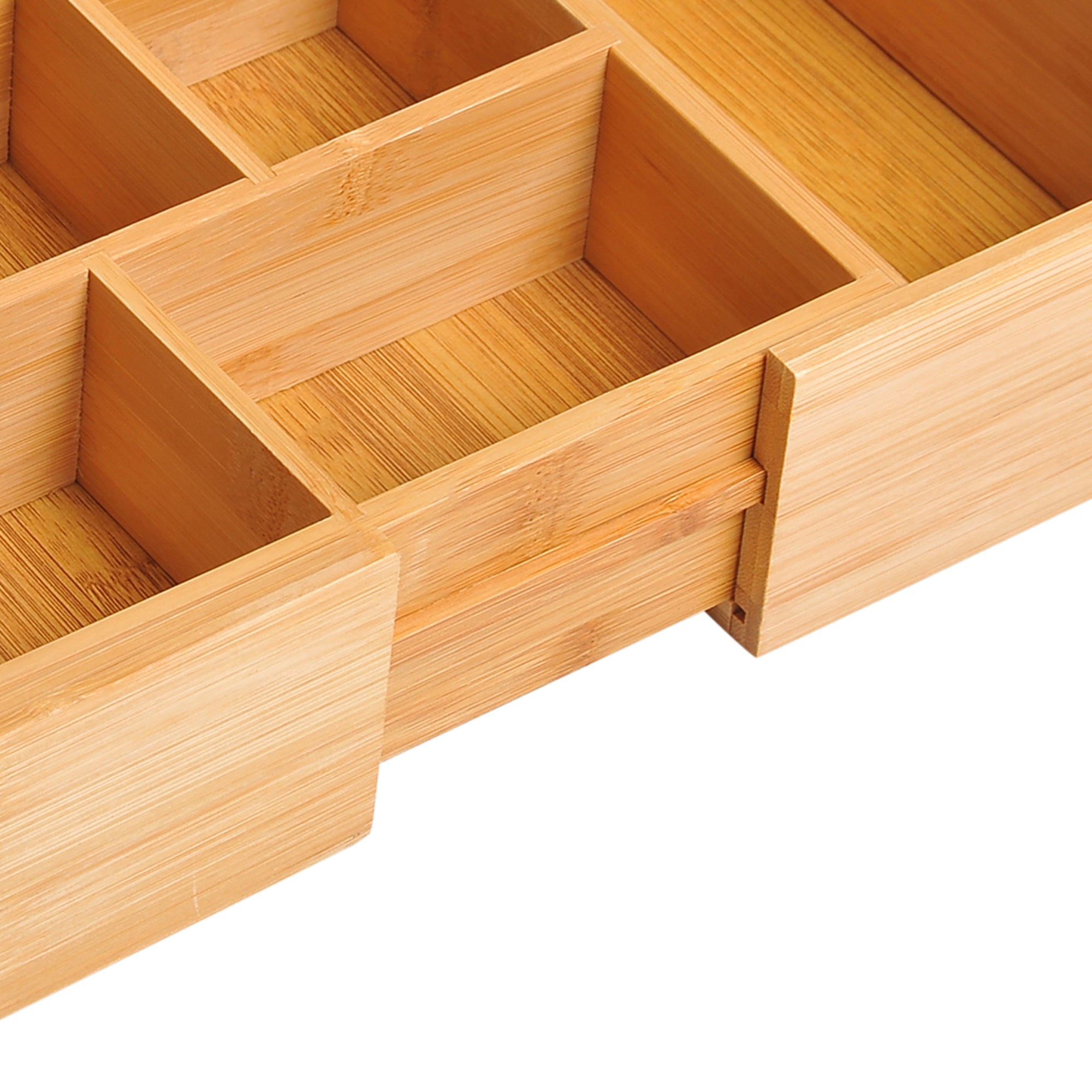 Storage Box Drawer Organizer, Extendable, Bamboo Natural