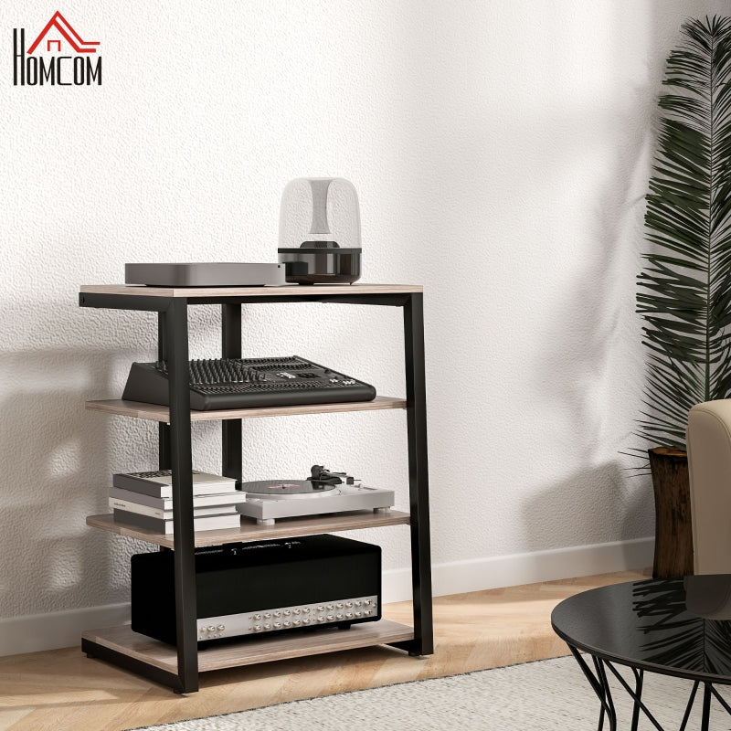 HiFi Stand, Four Storage Shelves - Grey
