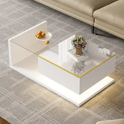 Coffee Table, 90cm Long with High-Gloss White Finish