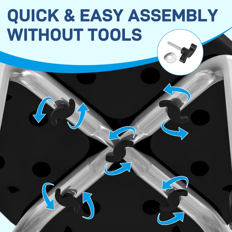 Shower Chair/Stool, Height Adjustable with Non-Slip Feet, Aluminium Black