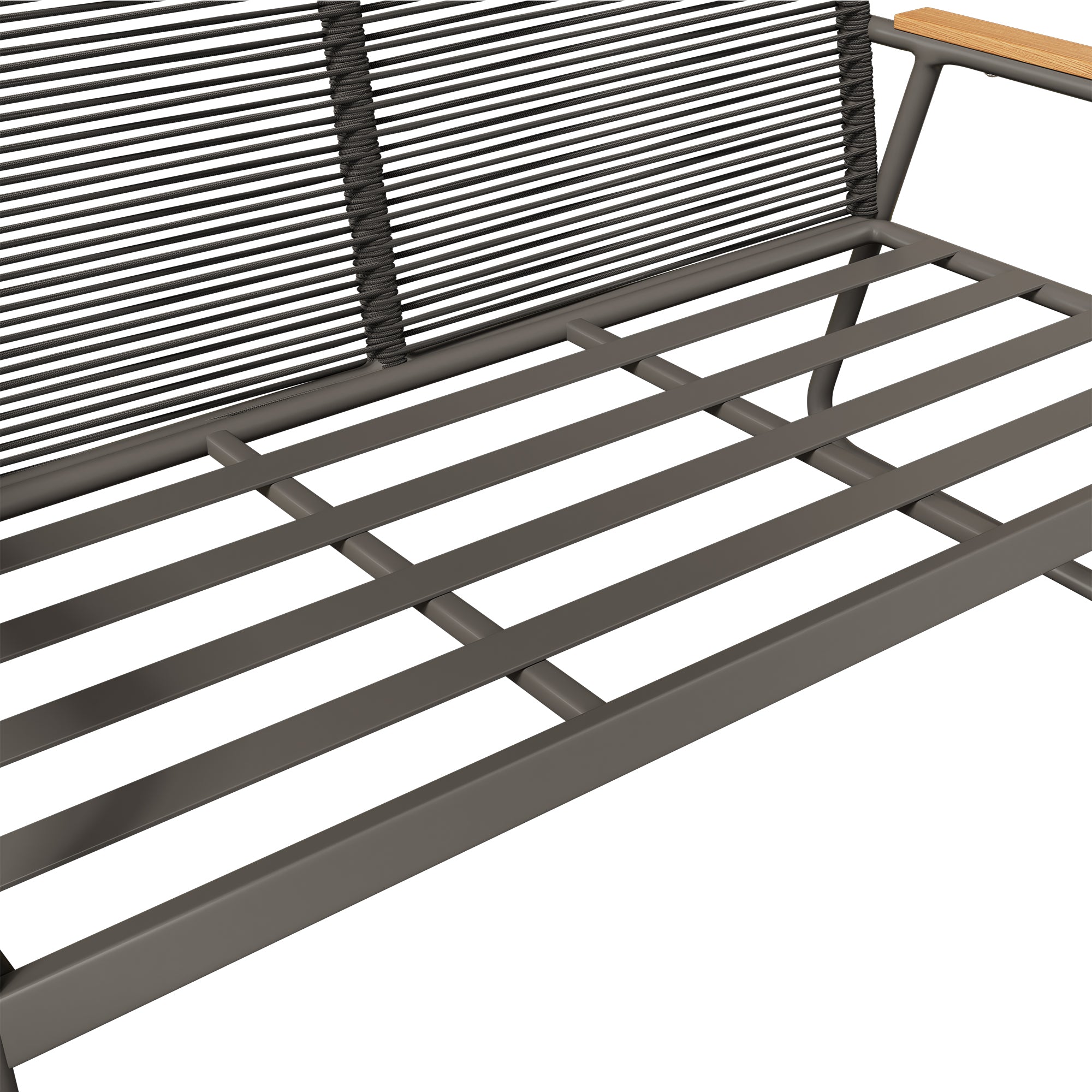 Garden Lounge Set 4-Seater Galvanized Iron Frame Tempered Glass - Grey