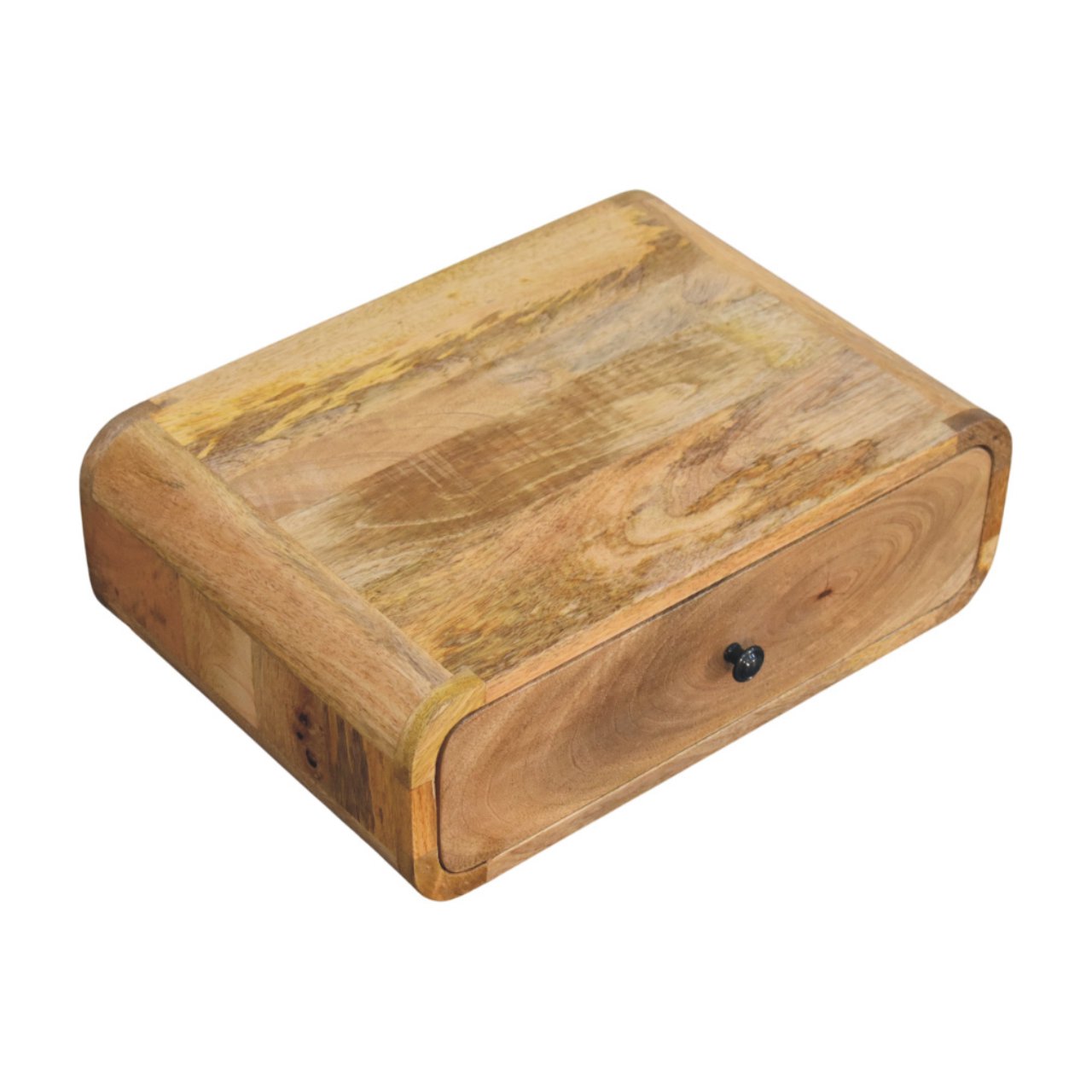 Solid Wood Avora Wall-Mounted 1 Drawer Nightstand, Oak-ish Brown