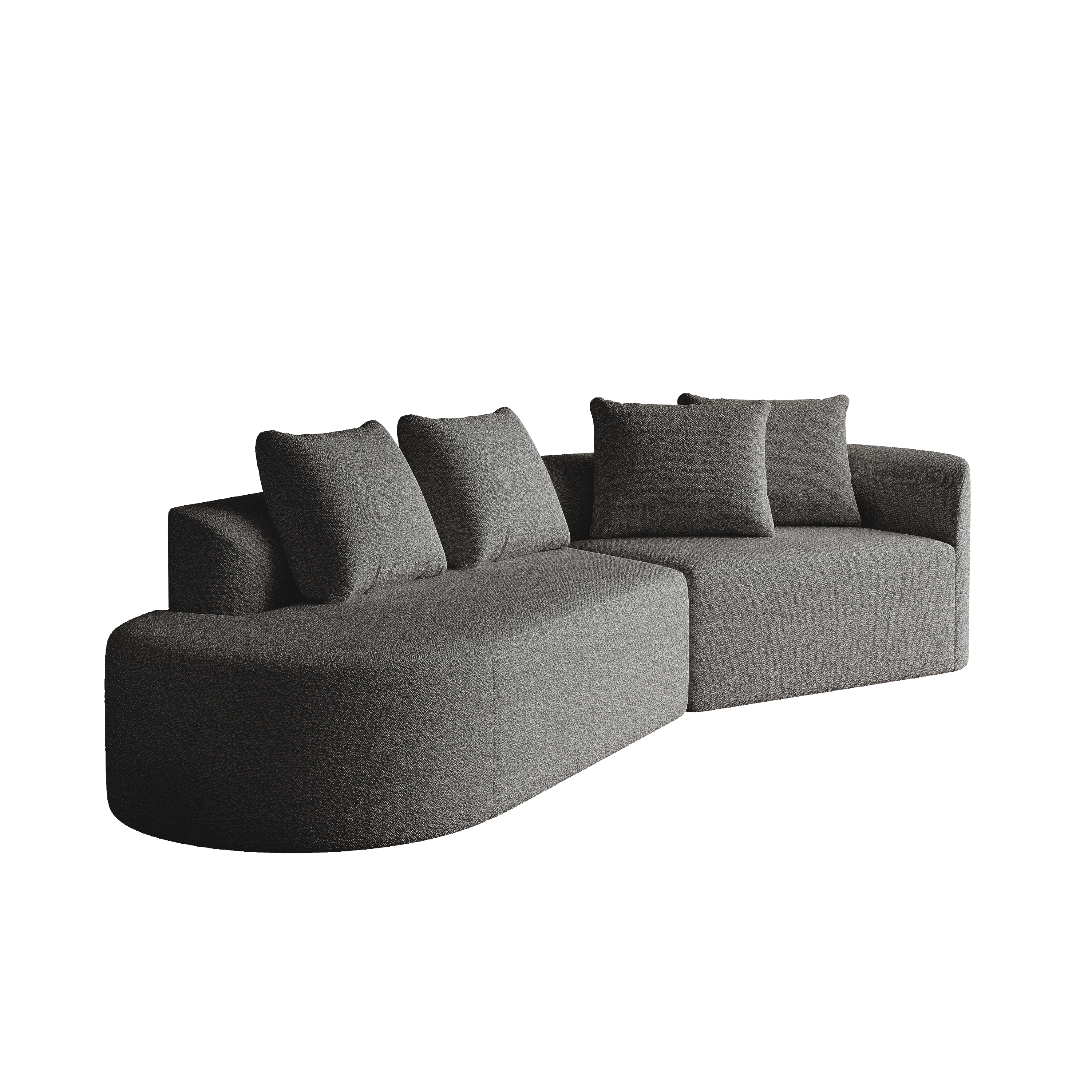 Chenille Sofa, Modern Oversized Corner, 4-Seater, Deep & Wide Seat, Cloud, Chenille