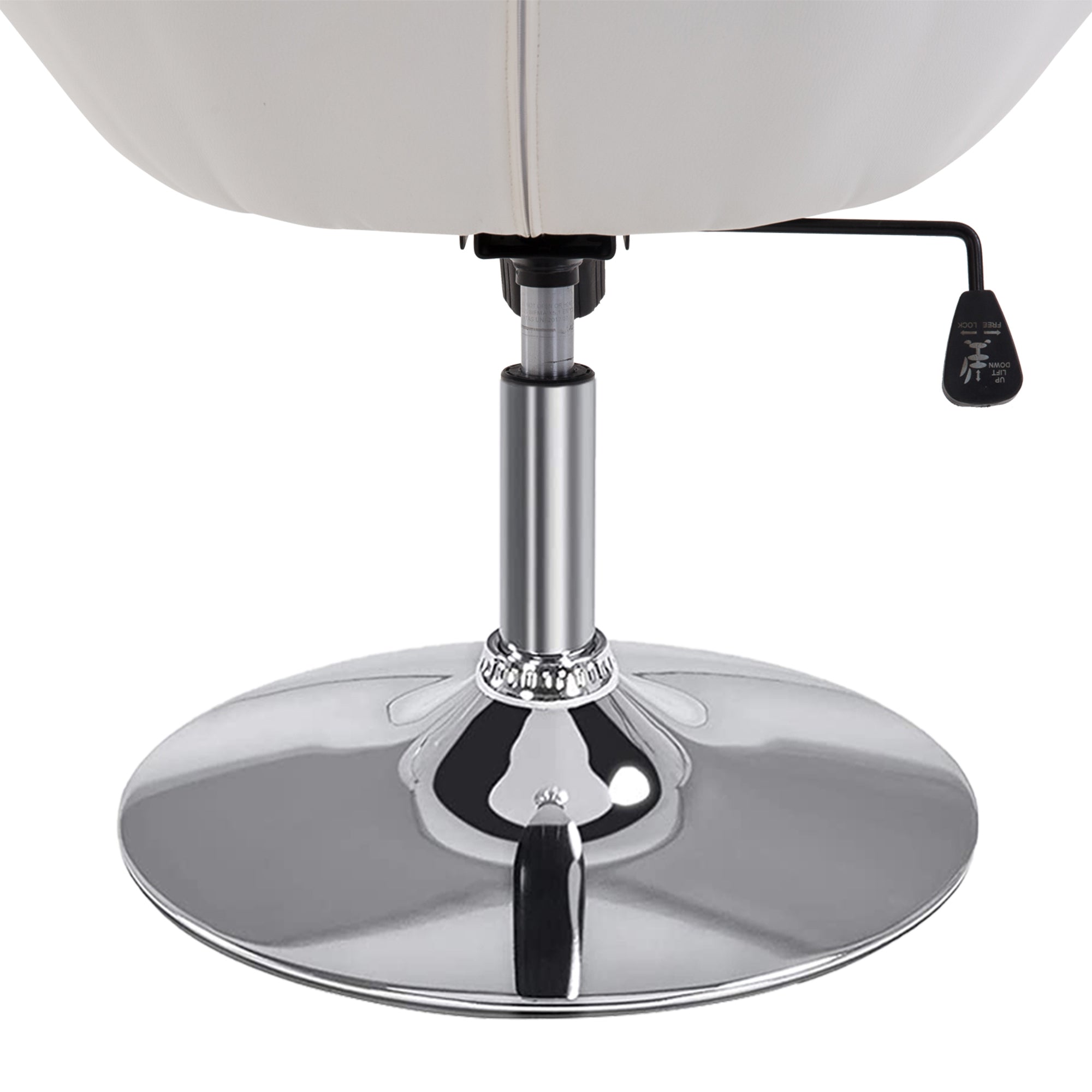 Work Stool Swivel Height-Adjustable Chrome-Plated Black/White PU Steel
