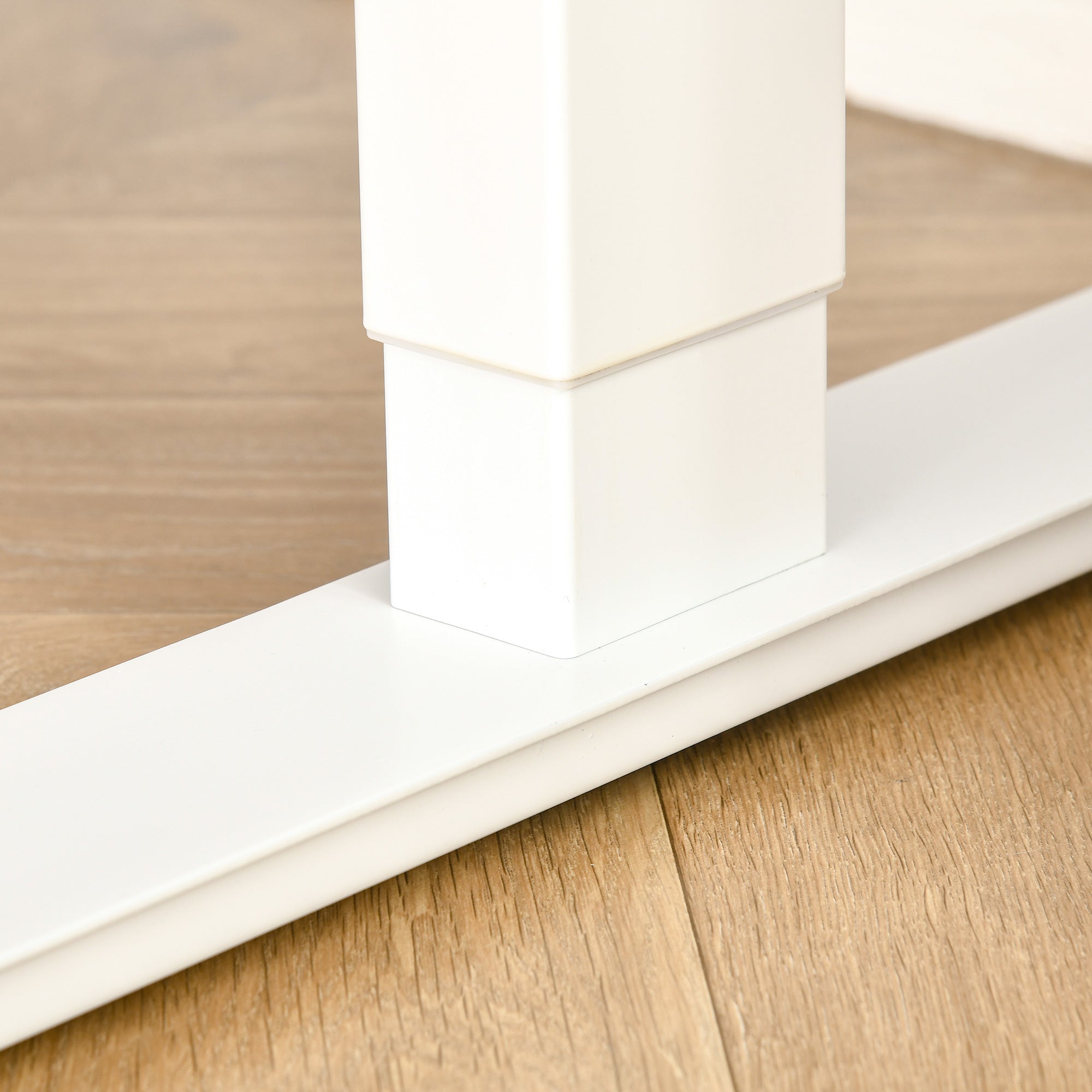 Electric Computer Standing Desk Height-Adjustable Frame Metal Natural/White