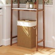 Bamboo Laundry Basket 72L with Lid, Rope Handles, Removable Laundry Bag, Brown